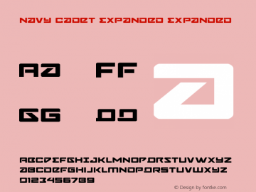 Navy Cadet Expanded Expanded Version 1.0; 2015 Font Sample