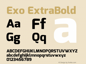 Exo ExtraBold Version 1.00 Font Sample