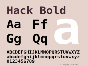 Hack Bold Version 2.018 Font Sample
