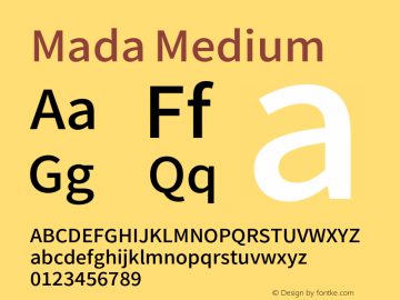 Mada Medium Version 0.2 Font Sample