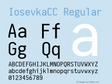 IosevkaCC Regular 1.0-beta3; ttfautohint (v1.4.1) Font Sample