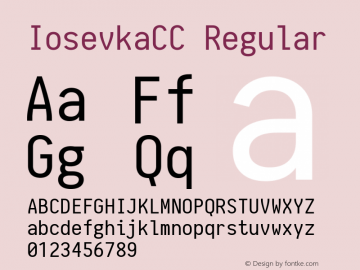 IosevkaCC Regular 1.0-beta3; ttfautohint (v1.4.1) Font Sample