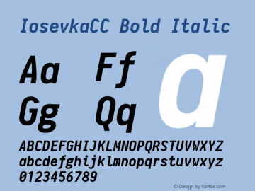 IosevkaCC Bold Italic 1.0-beta3; ttfautohint (v1.4.1) Font Sample