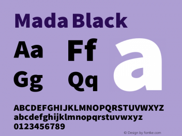 Mada Black Version 0.2 Font Sample