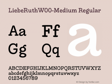 LiebeRuthW00-Medium Regular Version 1.00 Font Sample