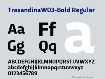 TrasandinaW03-Bold Regular Version 1.00 Font Sample