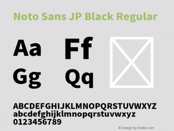 Noto Sans JP Black Regular Unknown Font Sample