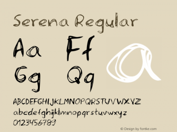 Serena Regular Version 2.00 Font Sample