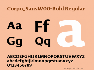 Corpo_SansW00-Bold Regular Version 1.00 Font Sample