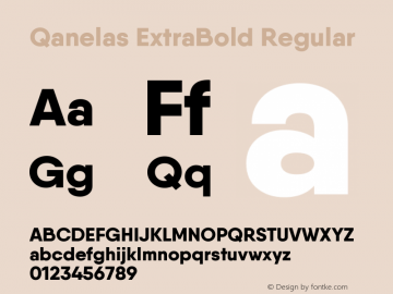 Qanelas ExtraBold Regular Version 1.030 Font Sample