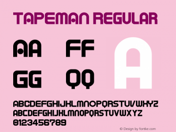 TAPEMAN Regular 1.00 TTedit Font Sample