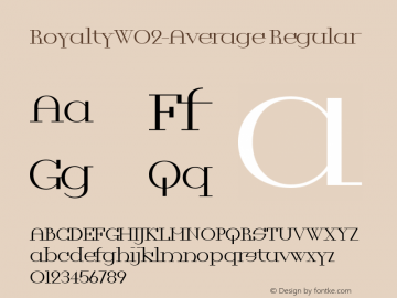 RoyaltyW02-Average Regular Version 1.1 Font Sample