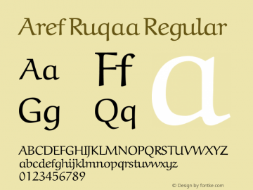 Aref Ruqaa Regular Version 0.6 Font Sample
