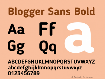 Blogger Sans Bold 1.21; CC 4.0 BY-ND; ttfautohint (v1.4.1)图片样张