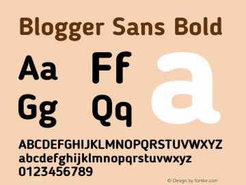 Blogger Sans Bold 1.21; CC 4.0 BY-ND; ttfautohint (v1.4.1)图片样张