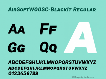 AirSoftW00SC-BlackIt Regular Version 1.1 Font Sample