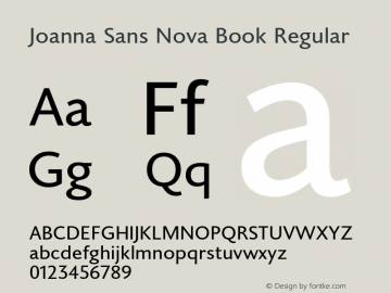 Joanna Sans Nova Book Regular Version 1.00图片样张