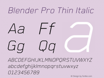 Blender Pro Thin Italic Version 3.006 2009图片样张