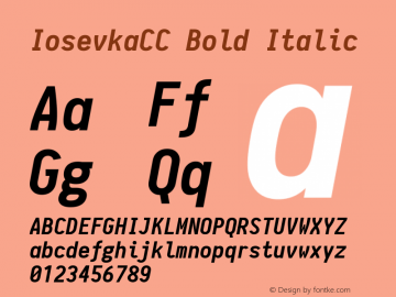 IosevkaCC Bold Italic 1.0-beta4; ttfautohint (v1.4.1) Font Sample