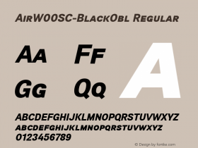 AirW00SC-BlackObl Regular Version 1.1 Font Sample