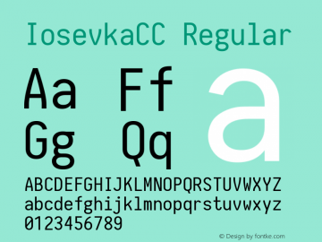 IosevkaCC Regular 1.0-beta5; ttfautohint (v1.4.1) Font Sample