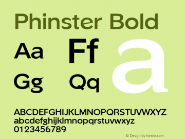 Phinster Bold 1.0 Wed May 04 17:42:04 1994 Font Sample