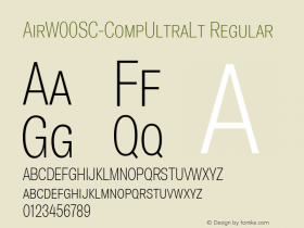 AirW00SC-CompUltraLt Regular Version 1.1 Font Sample