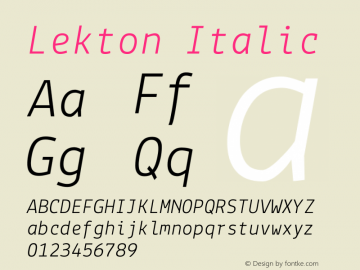 Lekton Italic Version 3.000图片样张