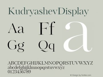 KudryashevDisplay ☞ Version 1.000;com.myfonts.easy.paratype.kudryashev-display.display.wfkit2.version.4tZ1图片样张