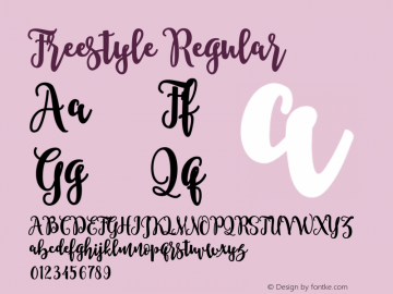 Freestyle Regular Unknown Font Sample