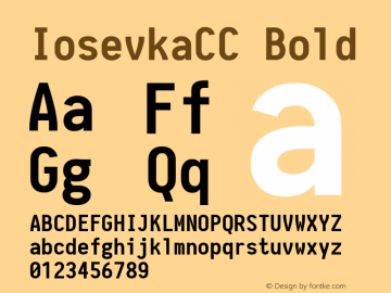 IosevkaCC Bold 1.0-beta6; ttfautohint (v1.4.1) Font Sample