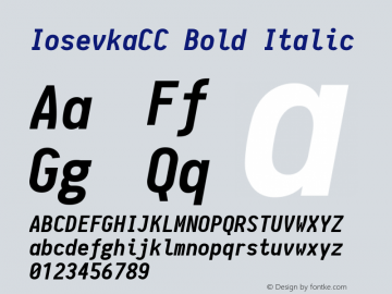 IosevkaCC Bold Italic 1.0-beta6; ttfautohint (v1.4.1) Font Sample
