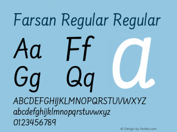 Farsan Regular Regular Version 1.000;PS 1.000;hotconv 1.0.86;makeotf.lib2.5.63406 DEVELOPMENT Font Sample