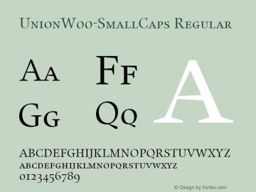 UnionW00-SmallCaps Regular Version 1.0 Font Sample