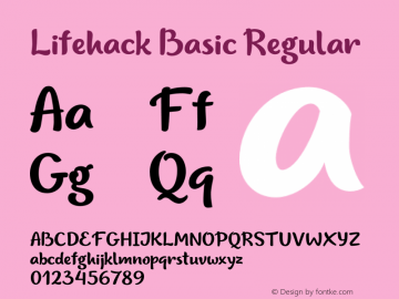 Lifehack Basic Regular 1.000 Font Sample