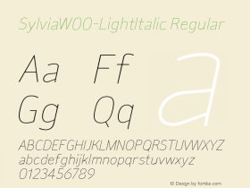 SylviaW00-LightItalic Regular Version 1.0 Font Sample