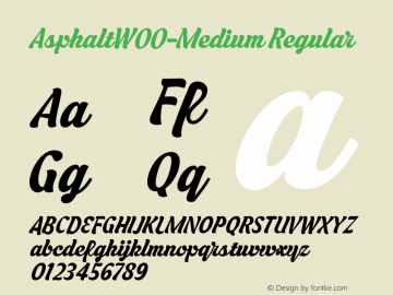 AsphaltW00-Medium Regular Version 1.0 Font Sample