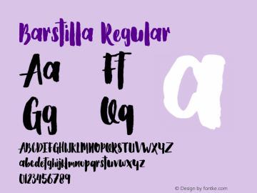 Barstilla Regular Version 0.000 Font Sample