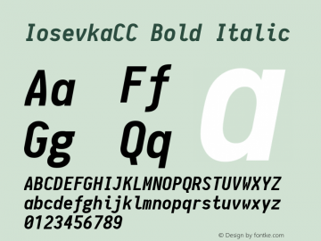 IosevkaCC Bold Italic 1.0-beta7; ttfautohint (v1.4.1) Font Sample