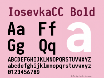 IosevkaCC Bold 1.0-beta7; ttfautohint (v1.4.1) Font Sample