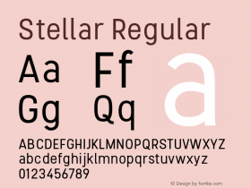 Stellar Regular Version 1.000 Font Sample