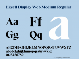 Eksell Display Web Medium Regular Version 1.000 Font Sample