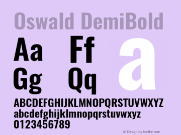 Oswald DemiBold 3.0; ttfautohint (v1.4.1)图片样张