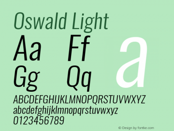 Oswald Light 3.0; ttfautohint (v1.4.1) Font Sample