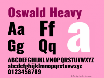 Oswald Heavy 3.0; ttfautohint (v1.4.1)图片样张