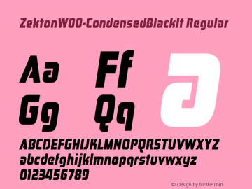ZektonW00-CondensedBlackIt Regular Version 5.00图片样张
