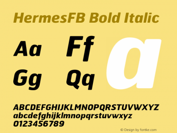 HermesFB Bold Italic Version 1.3图片样张
