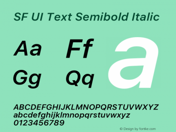 SF UI Text Semibold Italic 11.0d45e1--BETA图片样张