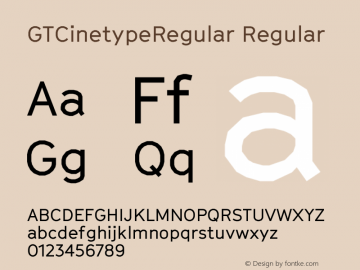 GTCinetypeRegular Regular Version 001.001图片样张