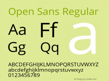 Open Sans Regular Version 1.10图片样张